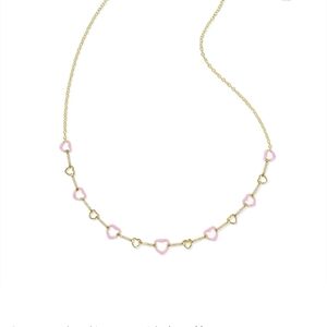 Kendra Scott Gold Necklace with Pink Heart Accents